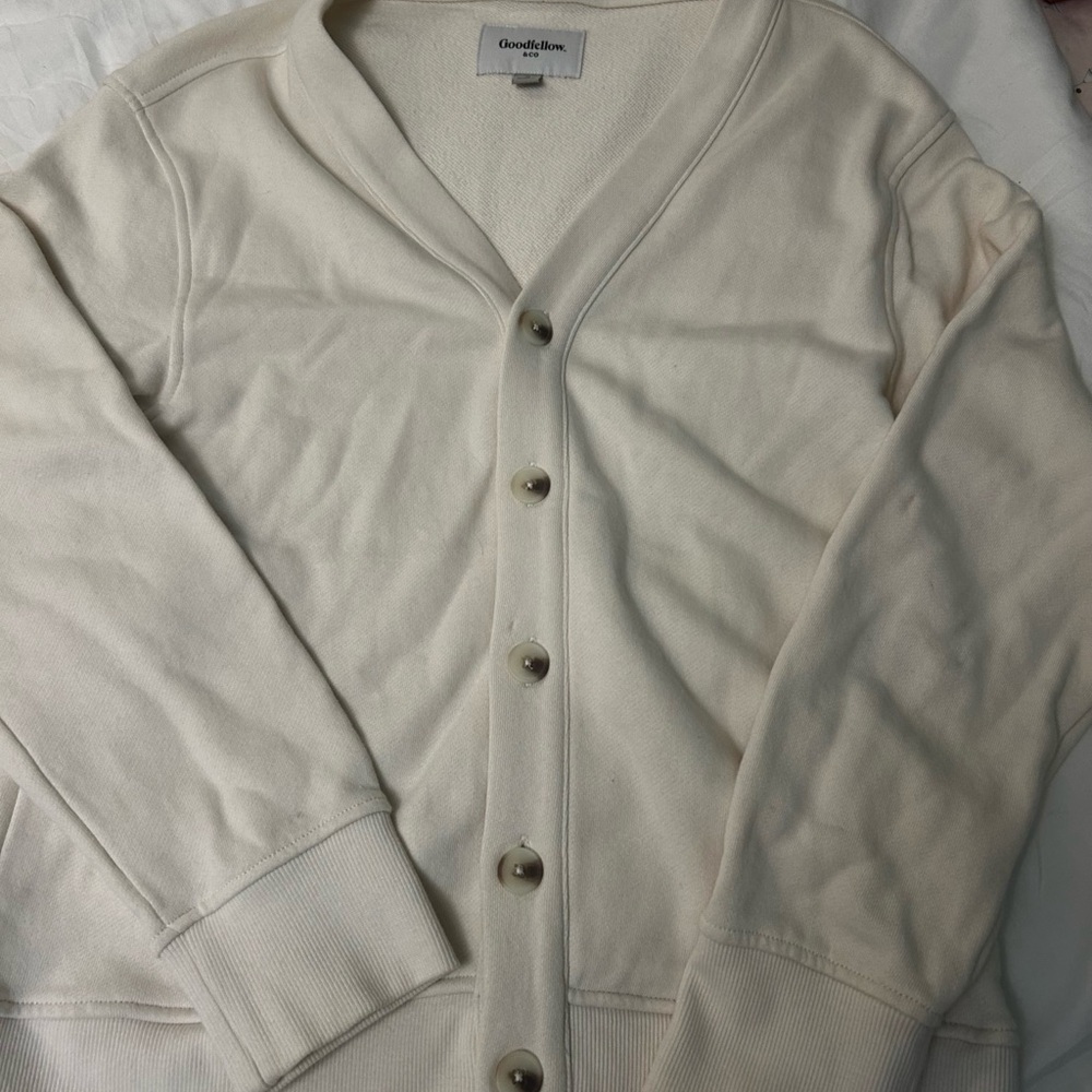 Goodfellow & Co Men's Cream Cardigan Sweater